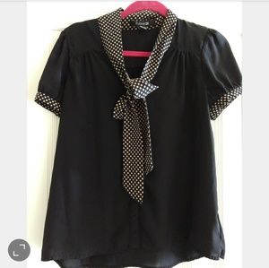 Forever 21 Tie Collar Blouse